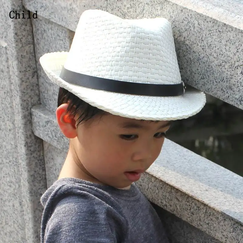 Fedora детская соломенная шляпа унисекс Topper Sunhat Мода Досуг взрослый джаз шляпа на весну и лето