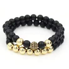 Faitheasy черное покрытие из камня с цирконием, сверло мяч костюм для мужчин и женщин браслет из бисера