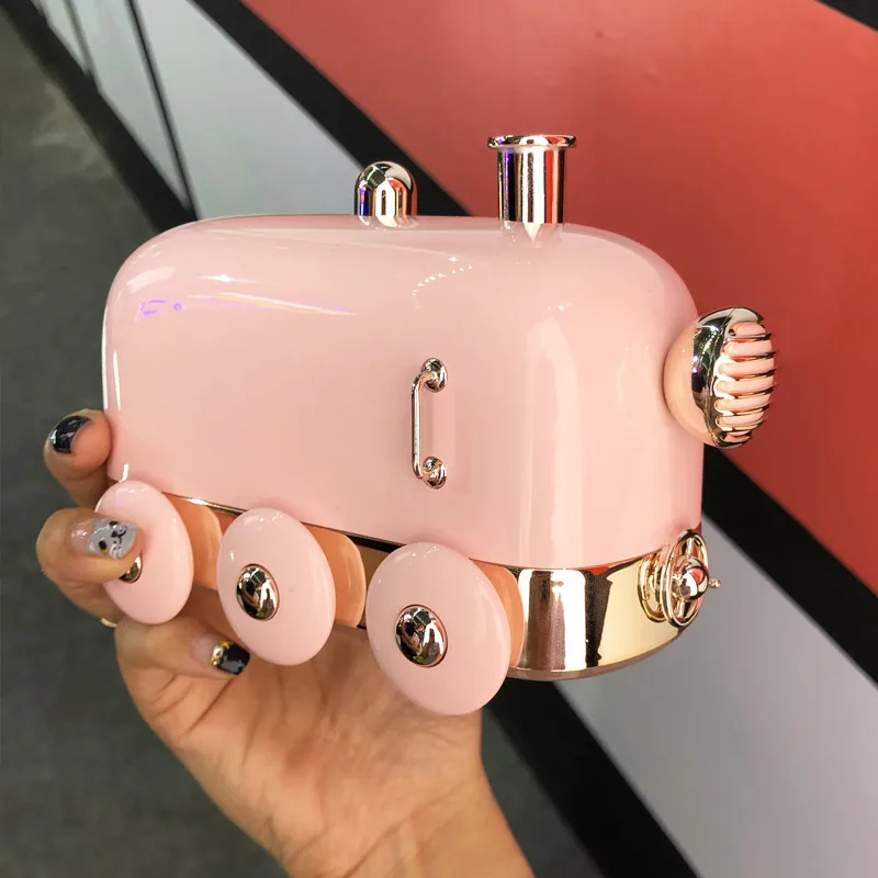Billige 300ml Ultraschall luftbefeuchter Retro Mini Zug USB Aroma Air Diffusor Ätherisches Öl Nebel Maker Fogger Mit Farbe LED Licht