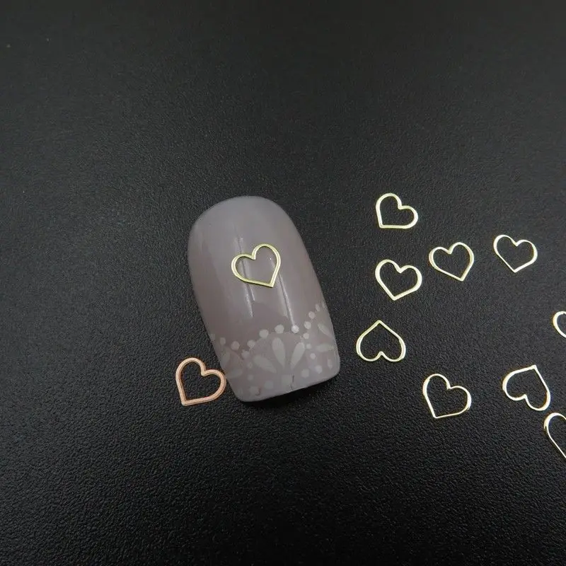 

silvery Cute Heart Metal Sticker Nail Art Metal Sticker Nail Art Decoration