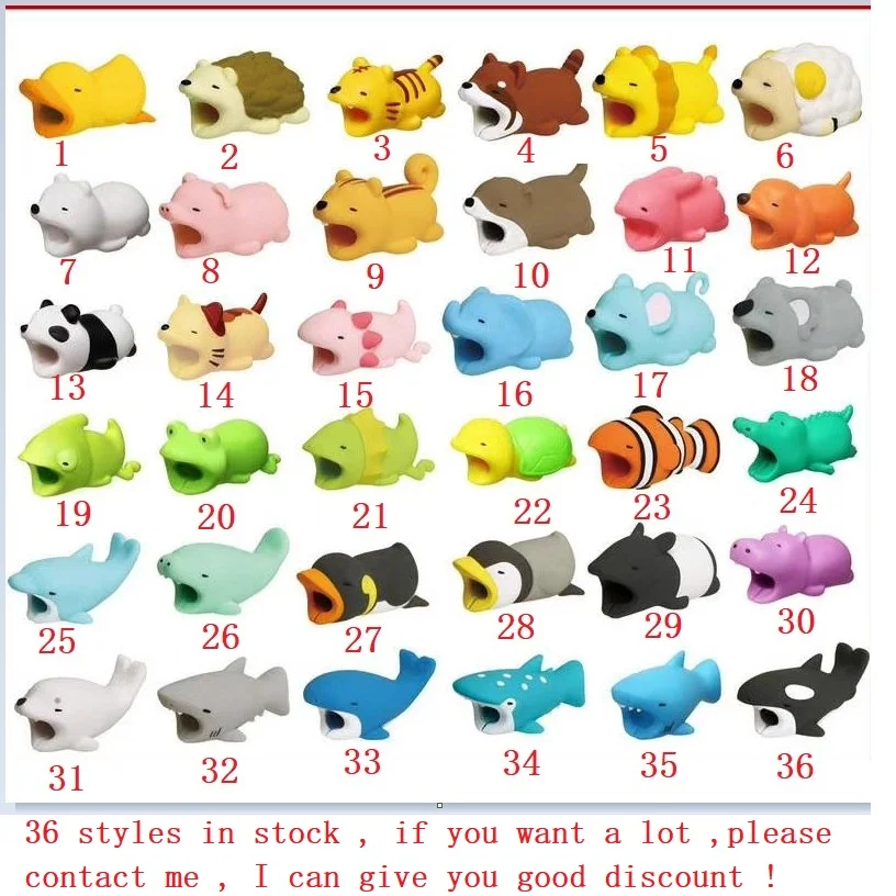 

500pcs Animal Cable bites Protector for Iphone protege cable buddies cartoon Cable bites kabel diertjes Phone holder Accessory