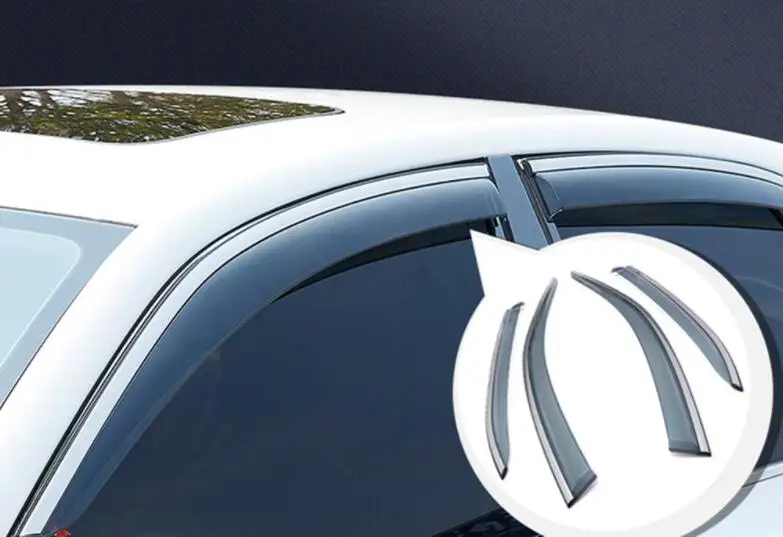 

4pcs/srt Fit for Chery A3/A5/E3/QQ 2017-2018 Car body plastic Window glass Wind Visor Guard frame