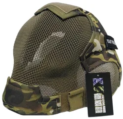 Enhanced War Game Full Face Protective Airsoft Mask with Steel Mesh for Paintball and Hunting (MC CAMO)