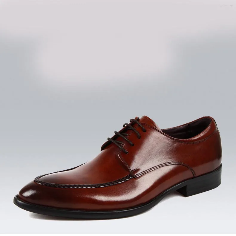

Fashion Black/Red Men Dress Shoes High Quality Breathable Lace-Up Soft Cow Genuine Leather Oxford Shoes JMH-A0035