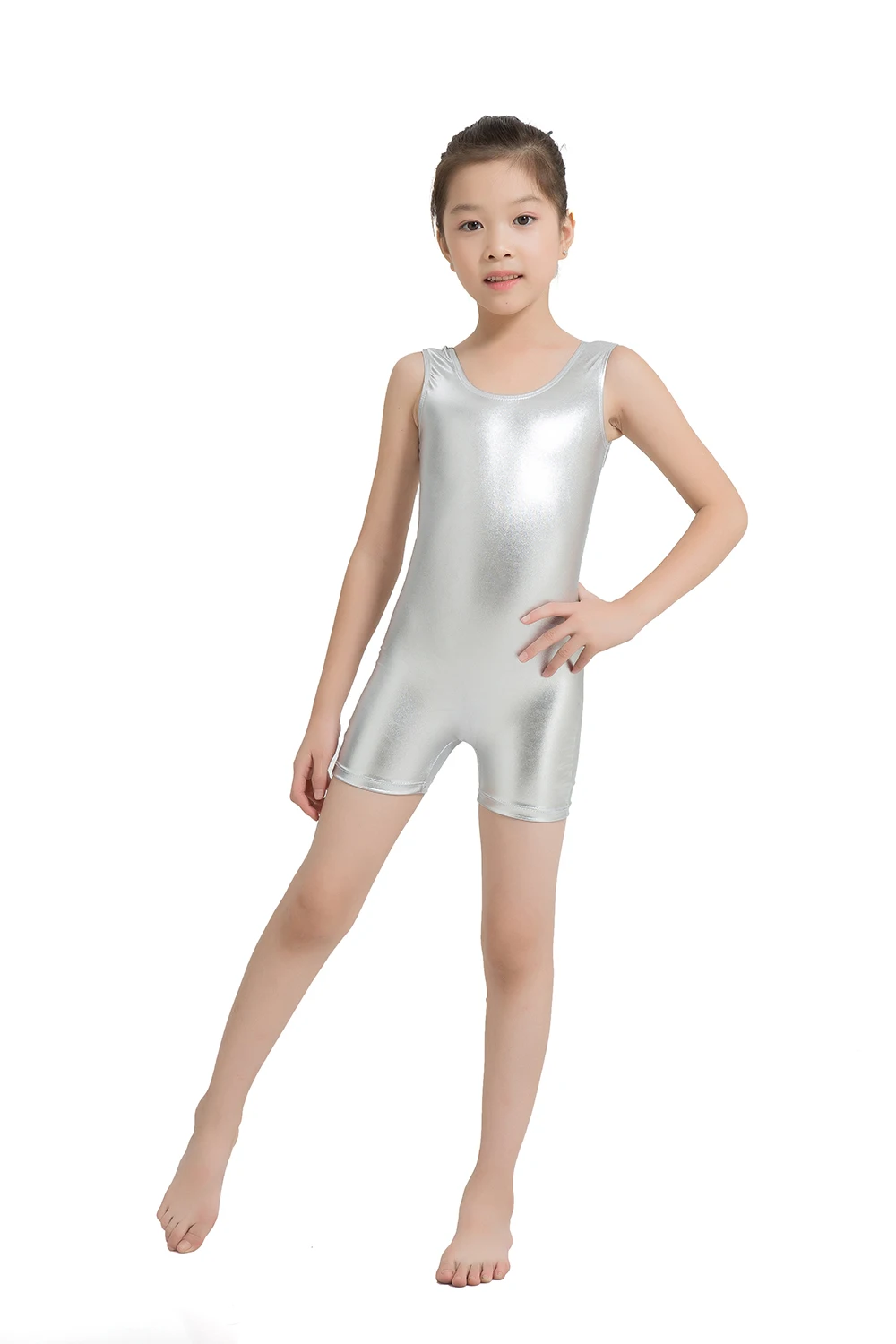 Speerise Lycra Spandex Girl Short Unitard Bodysuit Shiny Metallic
