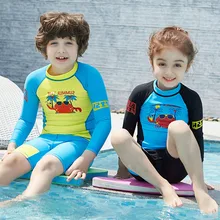 Ныряние и парус, купальный костюм для девочек, детский купальный костюм с длинными рукавами из двух предметов, купальный костюм для мальчиков, UPF50, детский купальный костюм, купальный костюм для девочек и мальчиков
