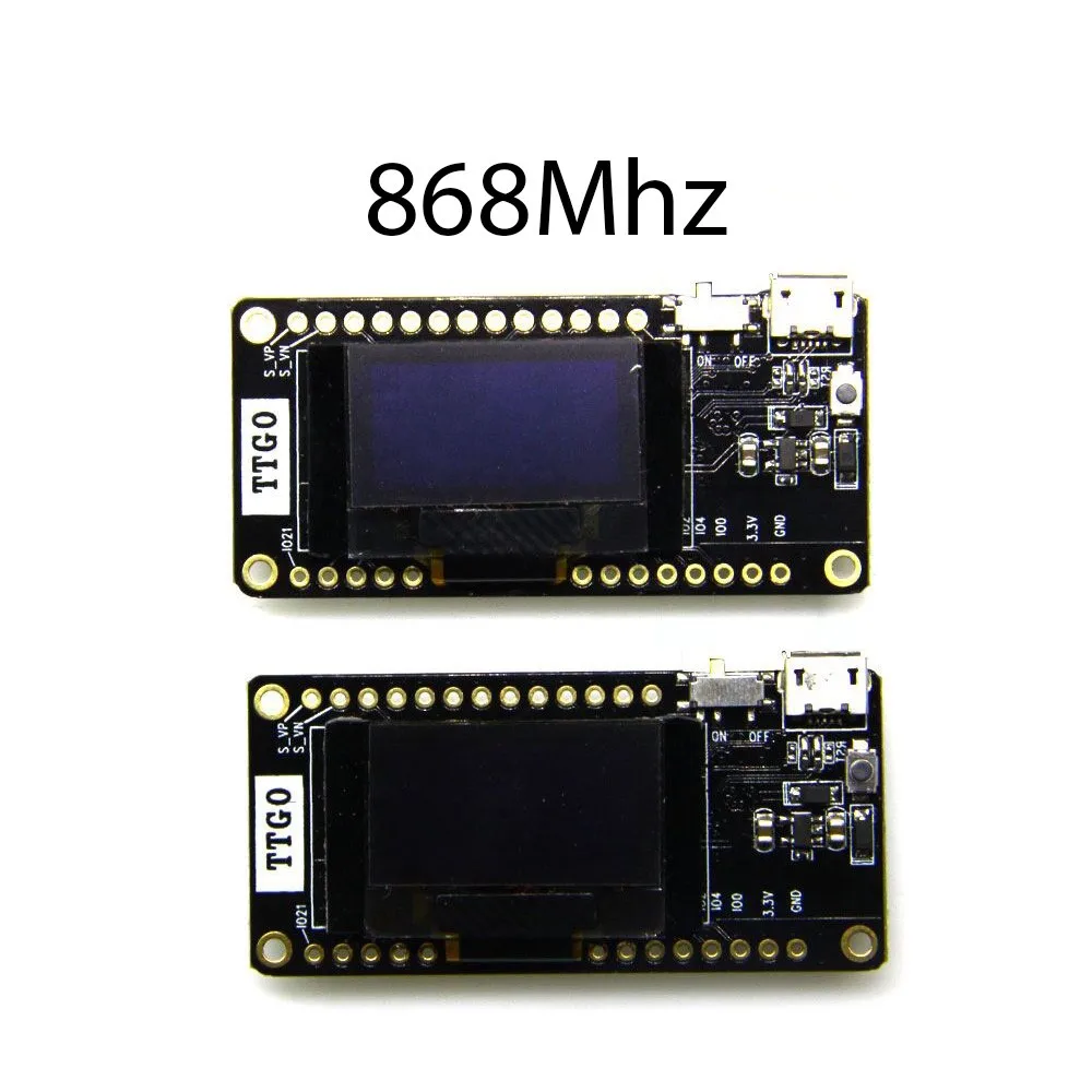 Комплект из 2 предметов в магазине TTGO LORA32 V2.0 433/868/915 МГц ESP32 LoRa OLED 0,96 дюймовая SD карта синий Дисплей ESP-32 WI-FI модуль Bluetooth - Цвет: 868MHz