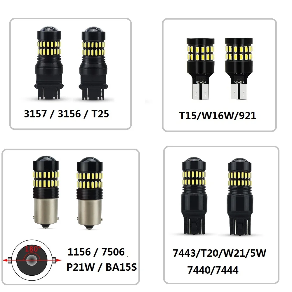 2x T15 светодиодный T20 1156 BA15S P21W W16W 7440 светодиодный никаких ошибок выявлено не было Автомобильная резервная копия Фонарь Лампа стоп-сигнал светильник для VW Golf 4 5 6 Jetta Passat B6