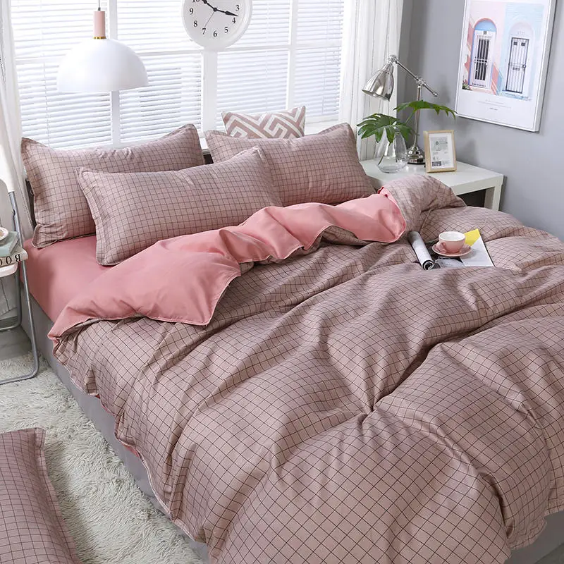Сетчатый хлопковый пододеяльник с рисунком алоэ, простыня и наволочка, мягкий приятный для кожи Комплект постельного белья, домашний текстиль