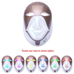 7 цветов Электрический светодиодный маска для лица с шеи омоложение кожи отбеливание порока анти акне, морщины Красота лечение дома