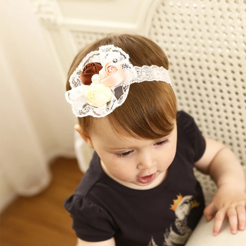 Alioth Baby Girls Headbands Elastic Hair Bands Accessories Ribbon Lace