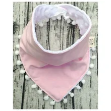 Детские нагрудники с двухслойным кружевны основаним кисточкой слюнявчик для младенца мультфильм треугольник полотенце срезанная ткань дети забота о кормлении шарф