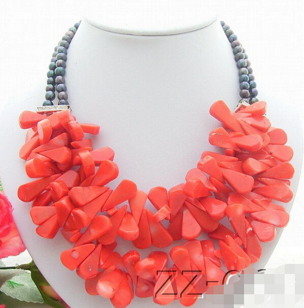 

Hot sale Free Shipping>>>>> 2Strds Pearl&Coral Necklace
