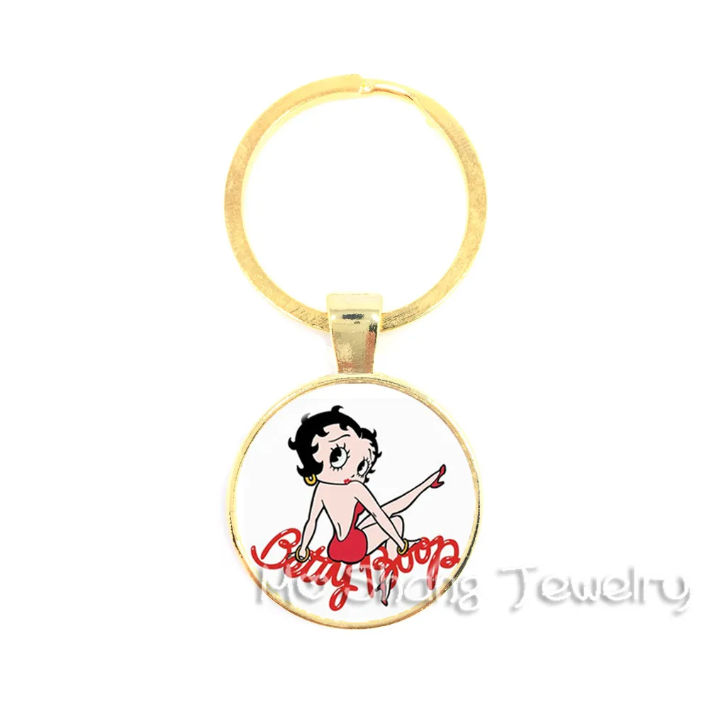 Классическая мультипликационный персонаж Betty Boop Стекло кабошон брелок для
