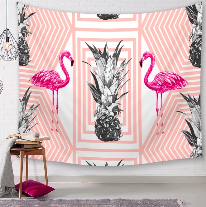 

Flamingo Pineapple Decorative Tapestries Bathroom Outdoor Tapestry Wall Hanging Sheets Picnic Cloth Home Decor Tablecloth Gift