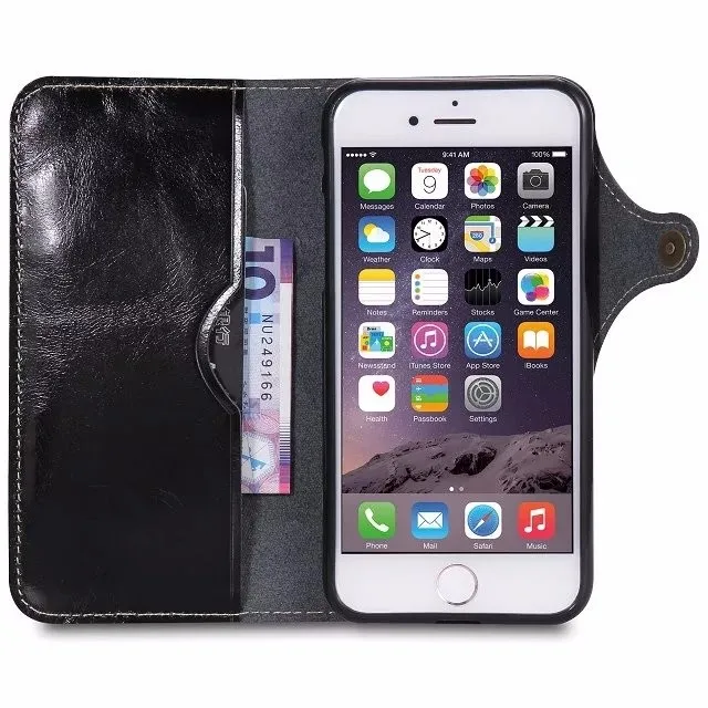 Чехол-книжка из натуральной кожи для iphone 7, 8 Plus, 6, 6 S Plus, Роскошное винтажное портмоне, чехол для сотового телефона, сумка на ремне