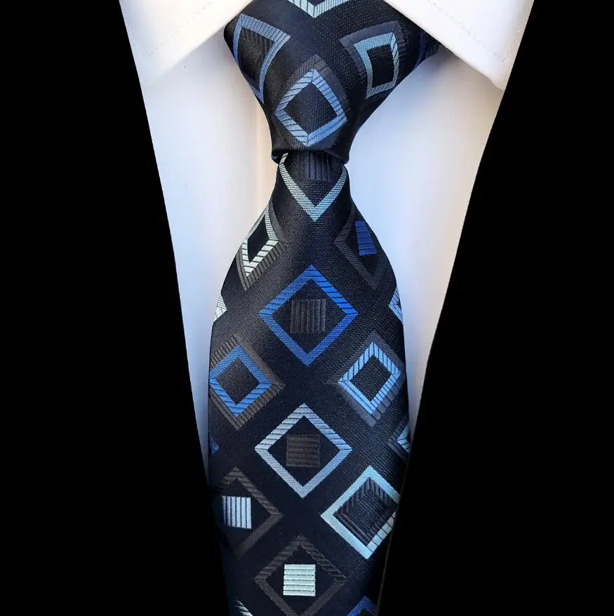 Ricnais модный клетчатый галстук Шелковый жаккардовый тканый Свадебный галстук для мужчин полосатый градиентный синий красный зеленый галстук вечерние галстуки Gravatas - Цвет: 05