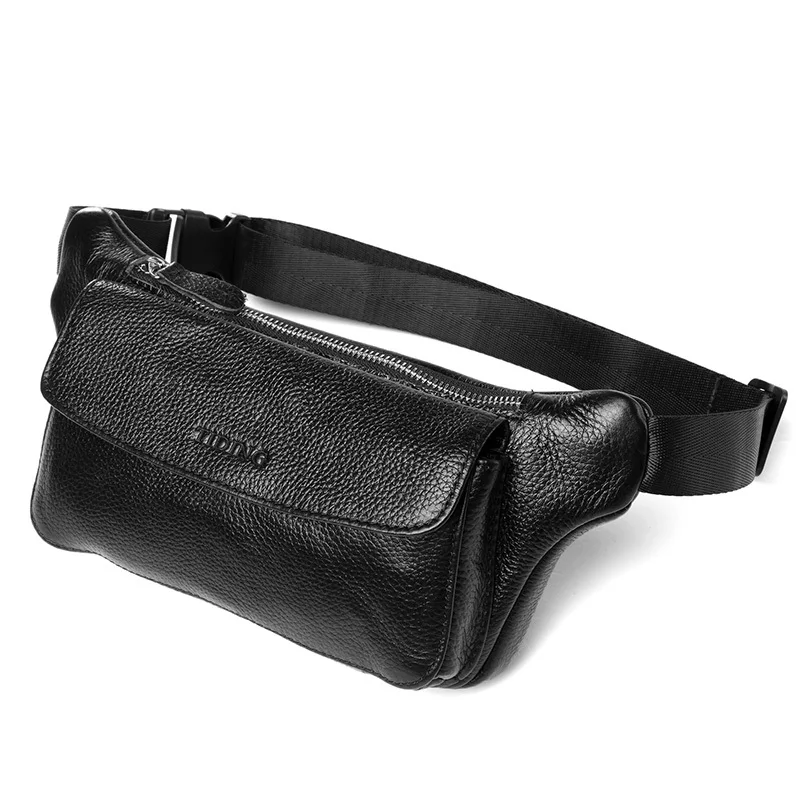 

TIDING Brand New Waist Bag Genuine Leather Fanny Pack Hip Pouch For Men Women Bag 3090
