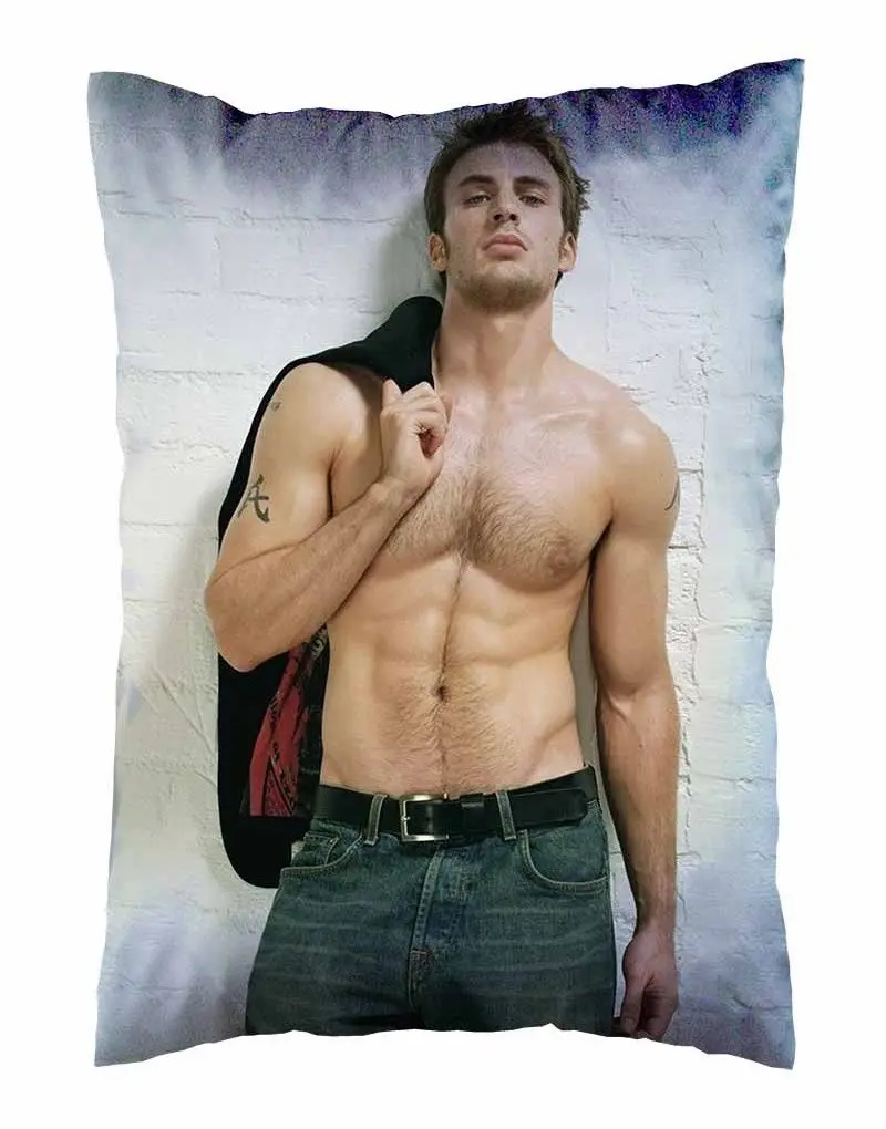 

Hot The Avengers Chris Evans Pillow Case Cover Shirtless Chris Evans Pillowcase Gifts Rectangle Pillowcases Two Sides 20x30 inch