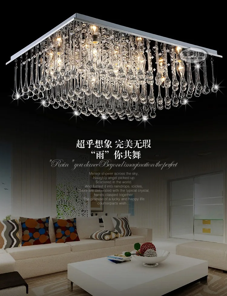 

Crystal Ceiling LightPlafonnier Led Moderne Lampara de techo E14 Crystal LED Lighing Fixture Home Lights Remote Controller