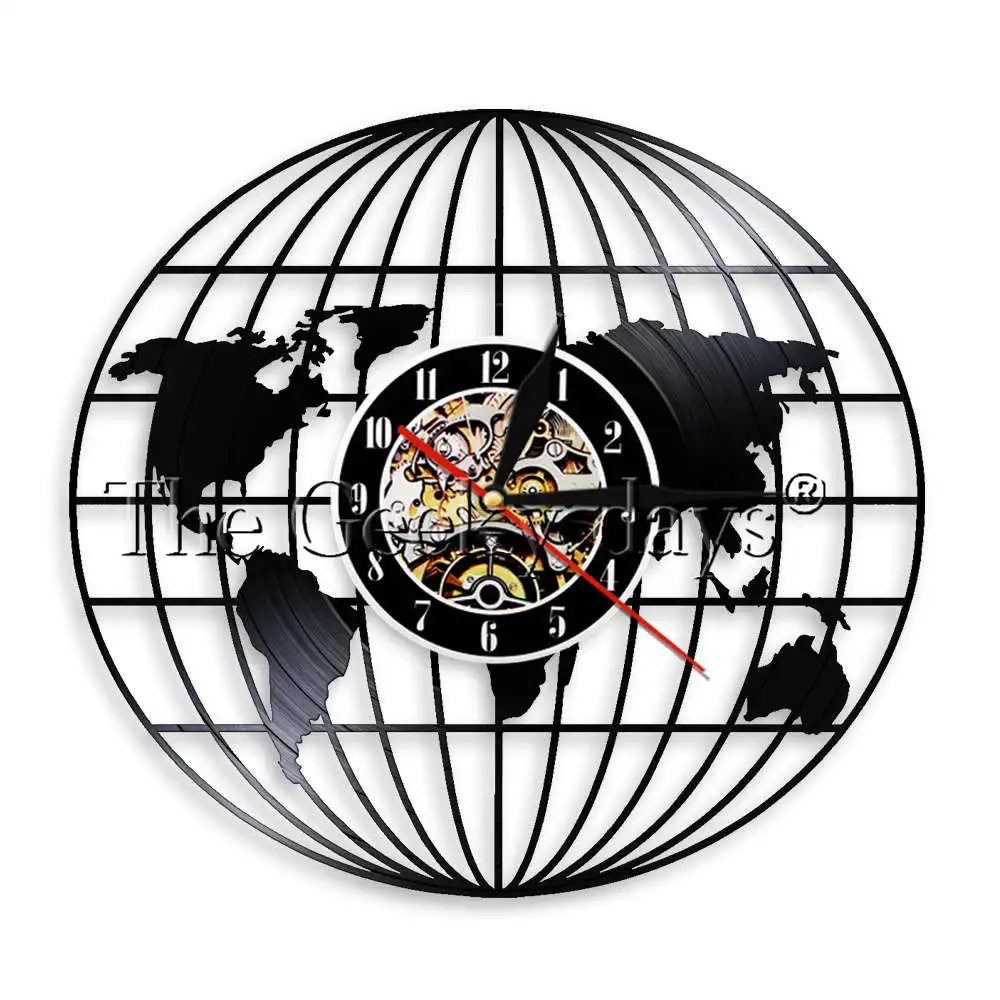 Карта путешествия США настенные часы карта мира Виниловая пластинка настенные часы земля 3D настенные часы карта нэшвилла баннер - Цвет: Without LED Light