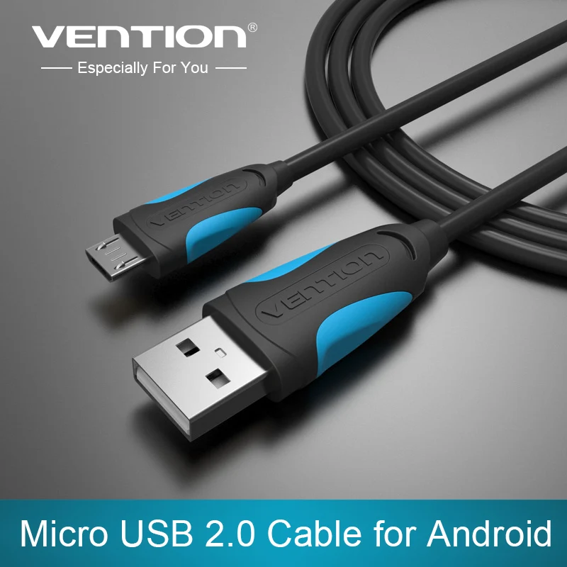 Vention Micro USB кабель провод для быстрого заряда для Android мобильного телефона синхронизации данных Кабель зарядного устройства 3 м 2 м 1 м для samsung htc Xiaomi sony - Цвет: VAS-A04 Black Round