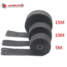 Alconstar-5 м/10 м/15 м выпуск тепла термообертка щит защитная лента огнеупорная изоляционная ткань рулон комплект для автомобиля мотоцикла