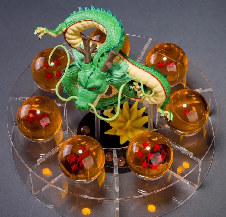 Dragon Ball Z фигурки Shenron фигурка Shenlong Dragon Ball с шариками набор+ 7 шт. хрустальные стрекозы+ акриловая полка