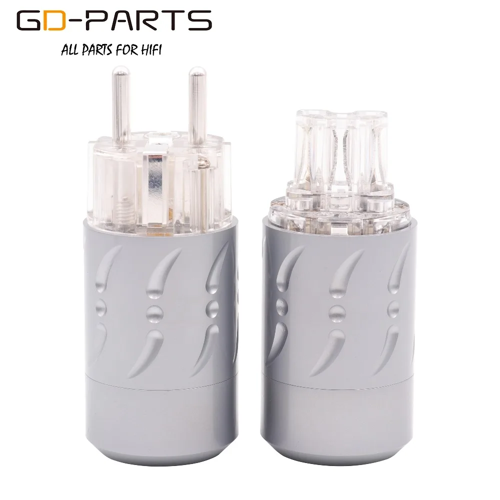 

GD-PARTS Viborg Pure Copper EU Power Plug Silver Mains AC Power Connector IEC320 US Female Power Socket Receptacle Hifi DIY