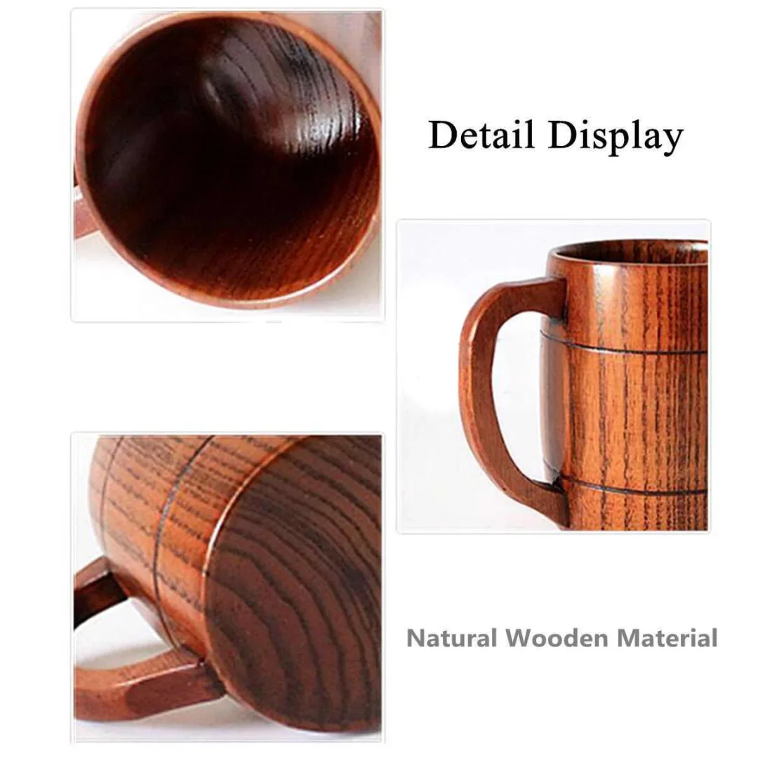 JX-LCLYL New Wooden Milk Beer Coffee Cup Drink Juice Tea Mug Barrel Mugs Gift Handmade