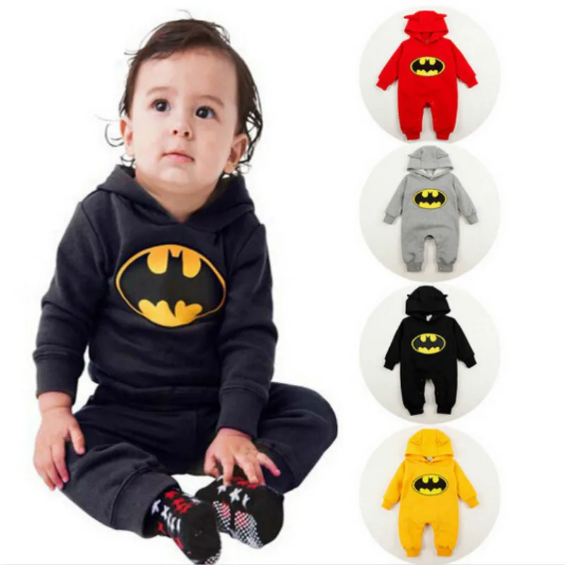 

Newborn Infant Autumn Winter Baby Rompers Long Sleeve Cotton Cute Cartoon Batman Romper Costume Bebes Boy Girl One-Pieces
