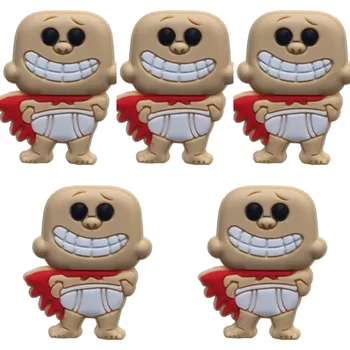 

5PCS Captain Underpants PVC Shoe Charms Shoe Buckle Accessories for Croc Decoration for Bracelets with holes