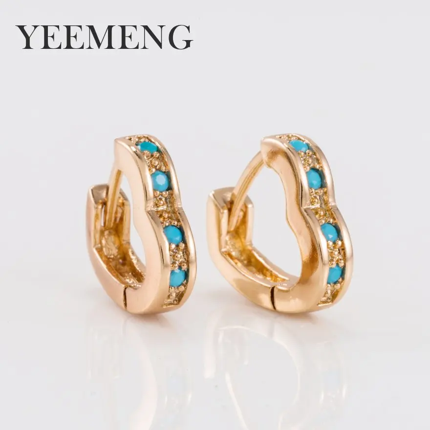 Серьги кольца YEEMENG для женщин винтажные золотого цвета модные в полоску