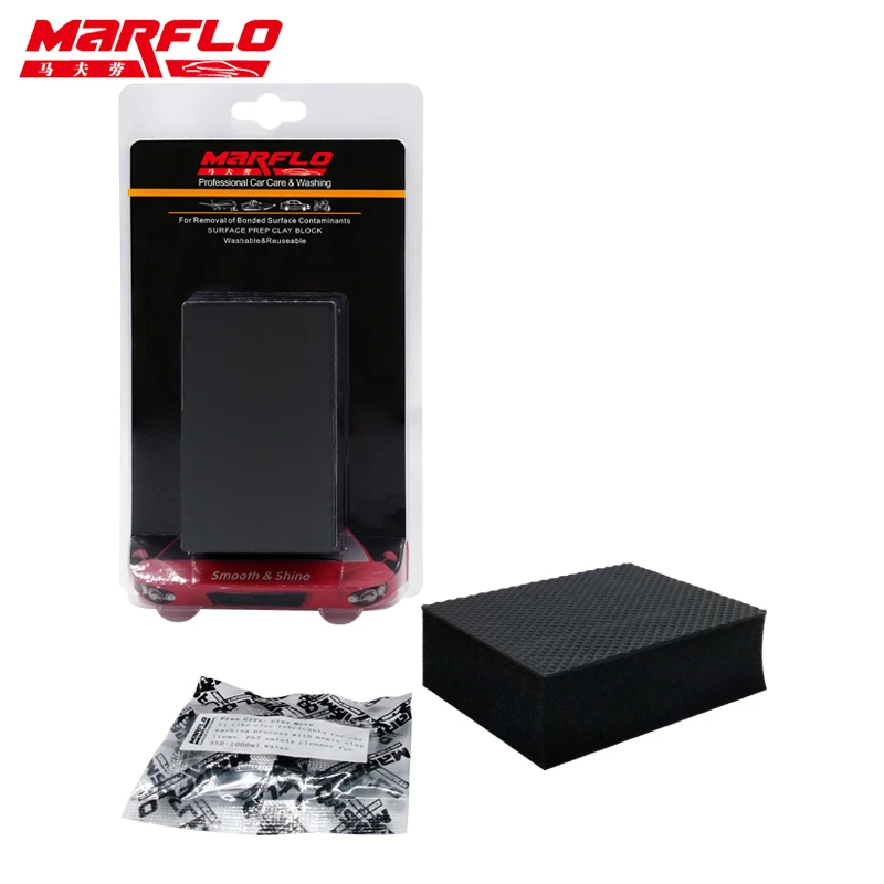 Marflo Car Care Paint Cleaner Magic Clay Bar Block Speed Clay 2.0 use before Car Wax and Car Coating