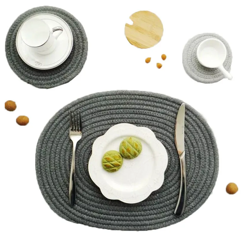 3Pcs/set Japanese style Table Mat Round Decorative Placemats Hand