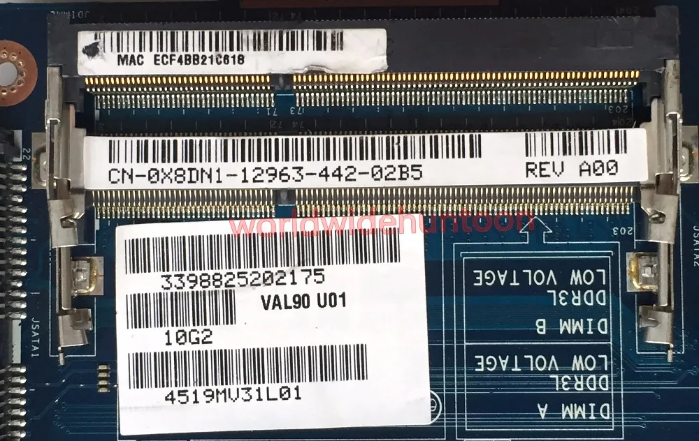 Классическая материнская плата для ноутбука Dell Latitude E6440 с разъемом PGA989 P/N CN 0X8DN1