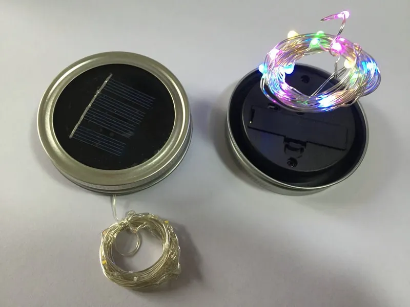 

2m 20leds Solar powered Mason Jar Lid Insert fairy string vine light Lantern Patio Garden Bottle Porch night Wedding Party Decor