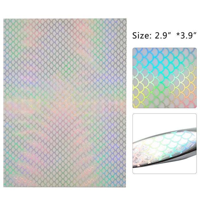 5Pcs Mixed Color Holographic Adhesive Film Flash Tape For Fishing