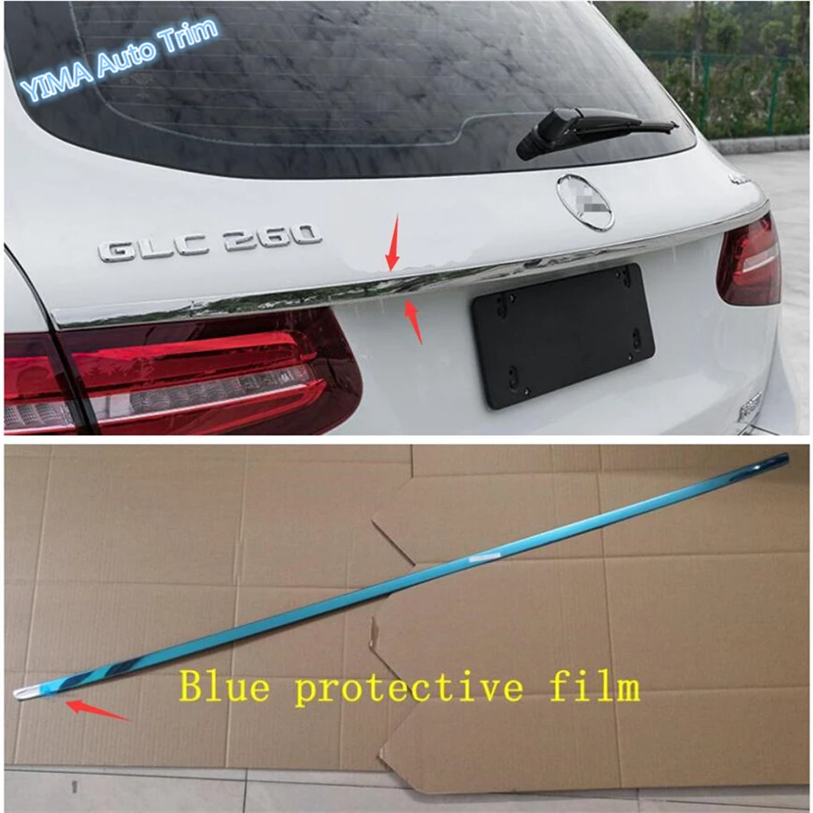

Lapetus Auto Styling Rear Tailgate Trunk Tail Door Upper Protection Strip Cover Trim Fit For Mercedes Benz GLC X253 2016 - 2019