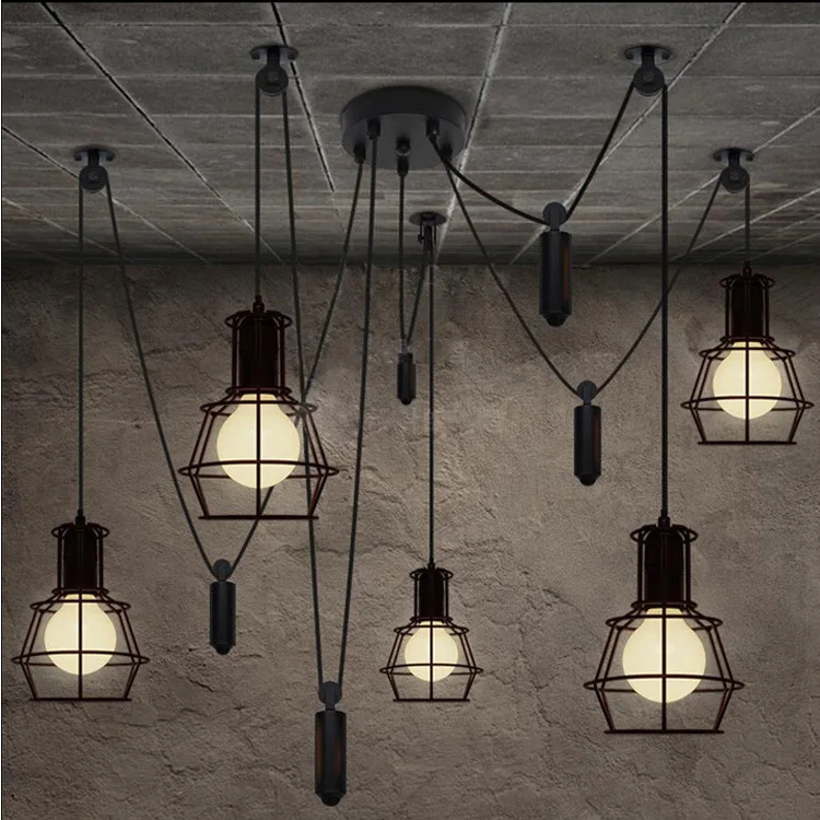 Us 137 19 30 Off Loft Style Iron Cages Pendant Lights Bar Counter Wire Lamp Home Decor For Lighting Dinning Living In Us 137 19 30 Off Loft Style Iron Cages Pendant Lights Bar Counter Wire Lamp Home Decor For Lighting Dinning Living In