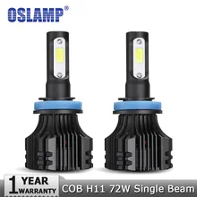 Oslamp УДАРА фишек 72 Вт H11 светодиодный фар 8000LM автомобилей лампы 6500 К 12 В 24 В авто фары Противотуманные огни для Kia Toyota Ford VW BMW Renault
