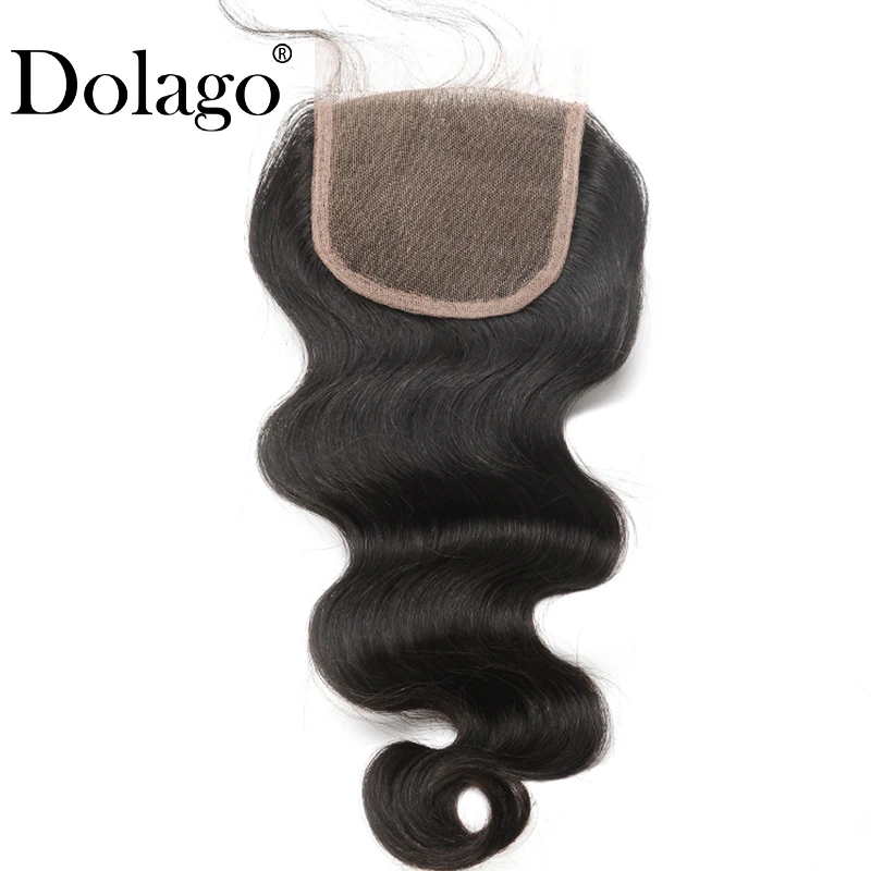 Объемная волна 4X4 кружевная застежка 100% человеческие волосы перуанские прямые волосы натуральный черный цвет бесплатная часть с детскими