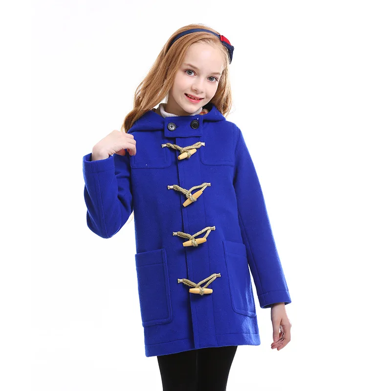 

Kids Girl Overcoat Winter Wool Coat for Girls Teens Autumn Jacket Warm Long Outerwear Children Windproof England Hign Quality