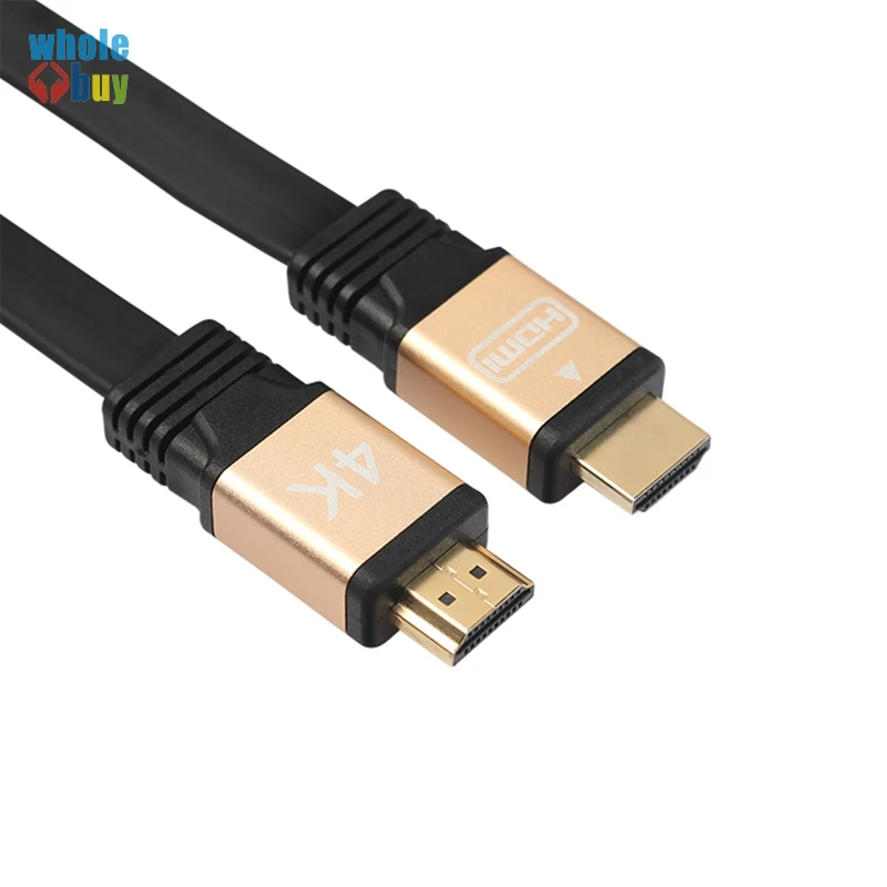 2,0 4K Pro HDMI кабель 1 м/1,8 м/3 м/5 м/10 м позолоченный плоский кабель Поддержка HD Quad HD 1440p 3D HD 2x1080p HD 2160p 50 шт./лот