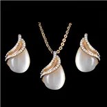 H: HYDE 5 стильные модные золотые свадебные ювелирные комплекты для невест сережки с натуральным камнем и ожерельем набор украшений для женщин