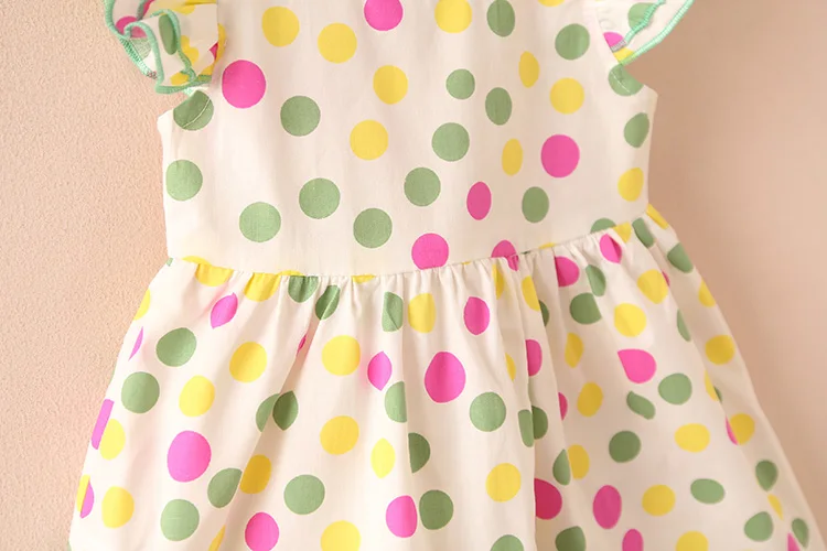 2018 Summer 2-10 Years Beautiful Pretty Sweet Children Baby Kids Pleat Short Fly Sleeve Party Prom Polka Dot Dresses For Girls (20)