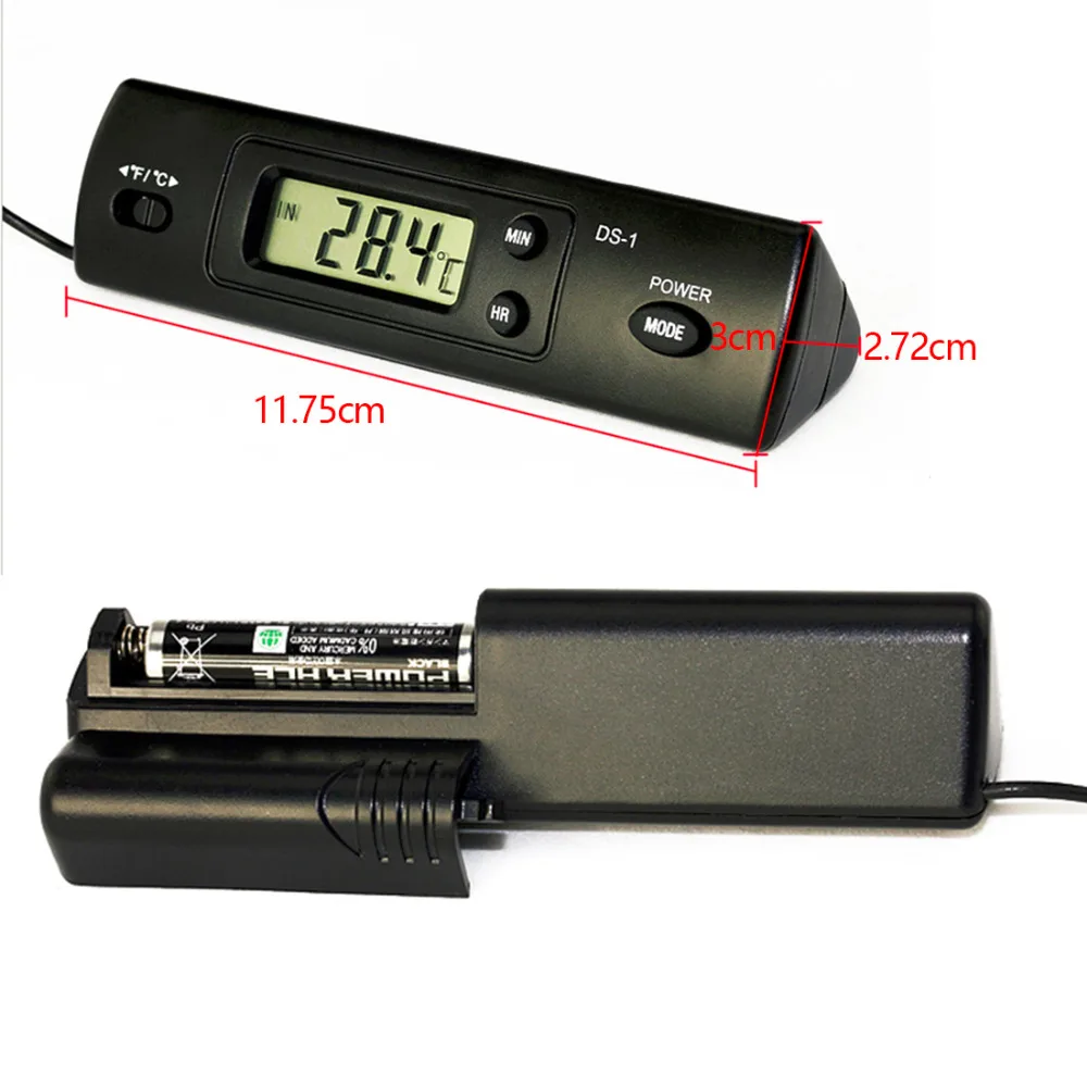 

Digital LCD Display Thermometer Hygrometer Auto LCD Display In Out Clock For Car Home Vehicle