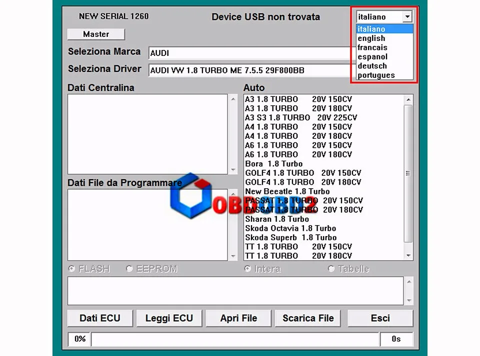 Galletto 1260 ECU чип тюнинг интерфейс OBDII Galletto ECU Flasher EOBD/OBD2 1260 программист по чтению и записи автомобиля ECU