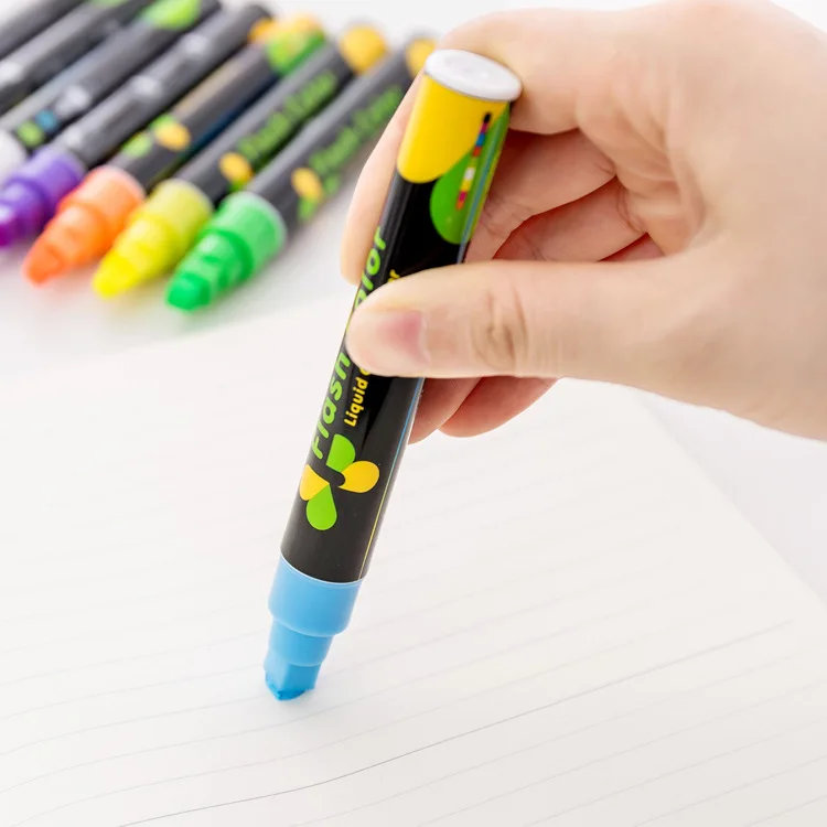 Флуоресцентный оконный маркер Flash color Pen Жидкий Мел Ручка стираемый маркер