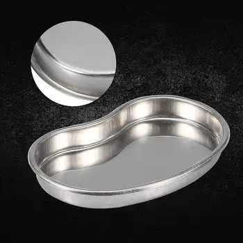 

Silver Stainless Steel Tattoo Tray Surgical Disinfection Bending Plate For Dental Eyebrow Lip Tattoo Sterilization Tools